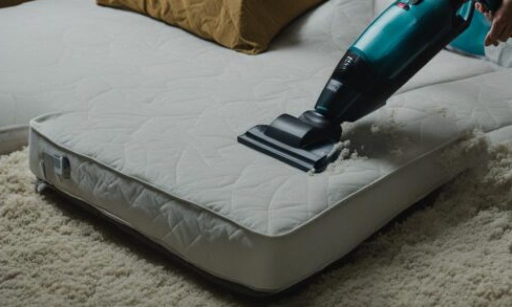 A professional cleaner using steam and enzyme treatments to clean pee mattress without baking soda effectively.