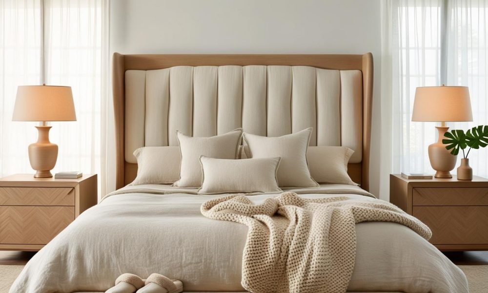 King size bed dimensions in a spacious bedroom with cozy details.