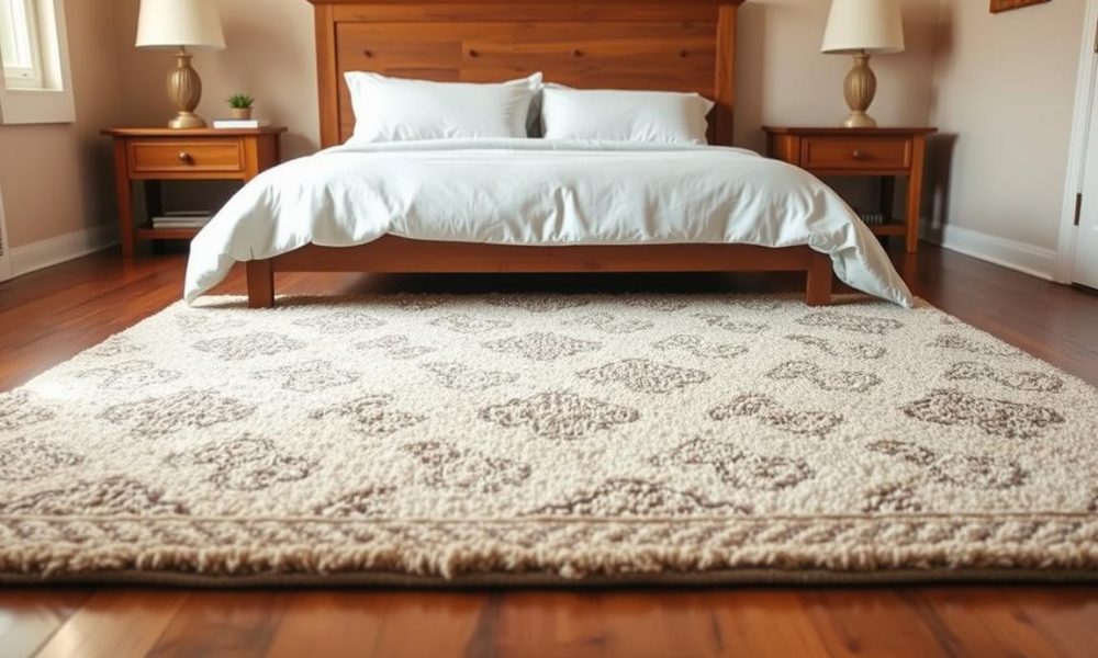rug size for queen bed