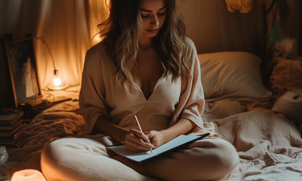 Nighttime mindfulness routine to enhance sleep and hormone balance